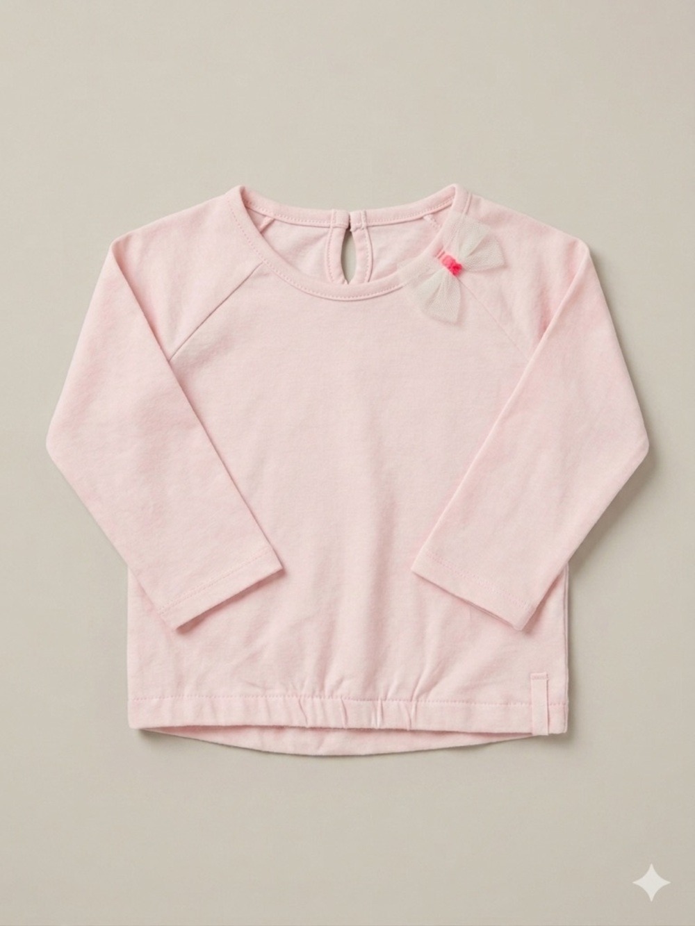 Noppies Soft Pink Long-Sleeve Top with Tulle Bow Accent